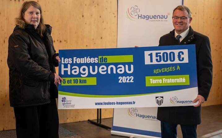 Remise de chèque des foulées de Haguenau (retour sur décembre 2022)