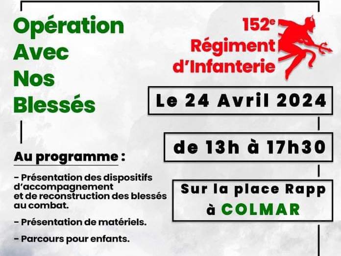 Opération #AvecNosBlesses à Colmar (24 avril 2024)