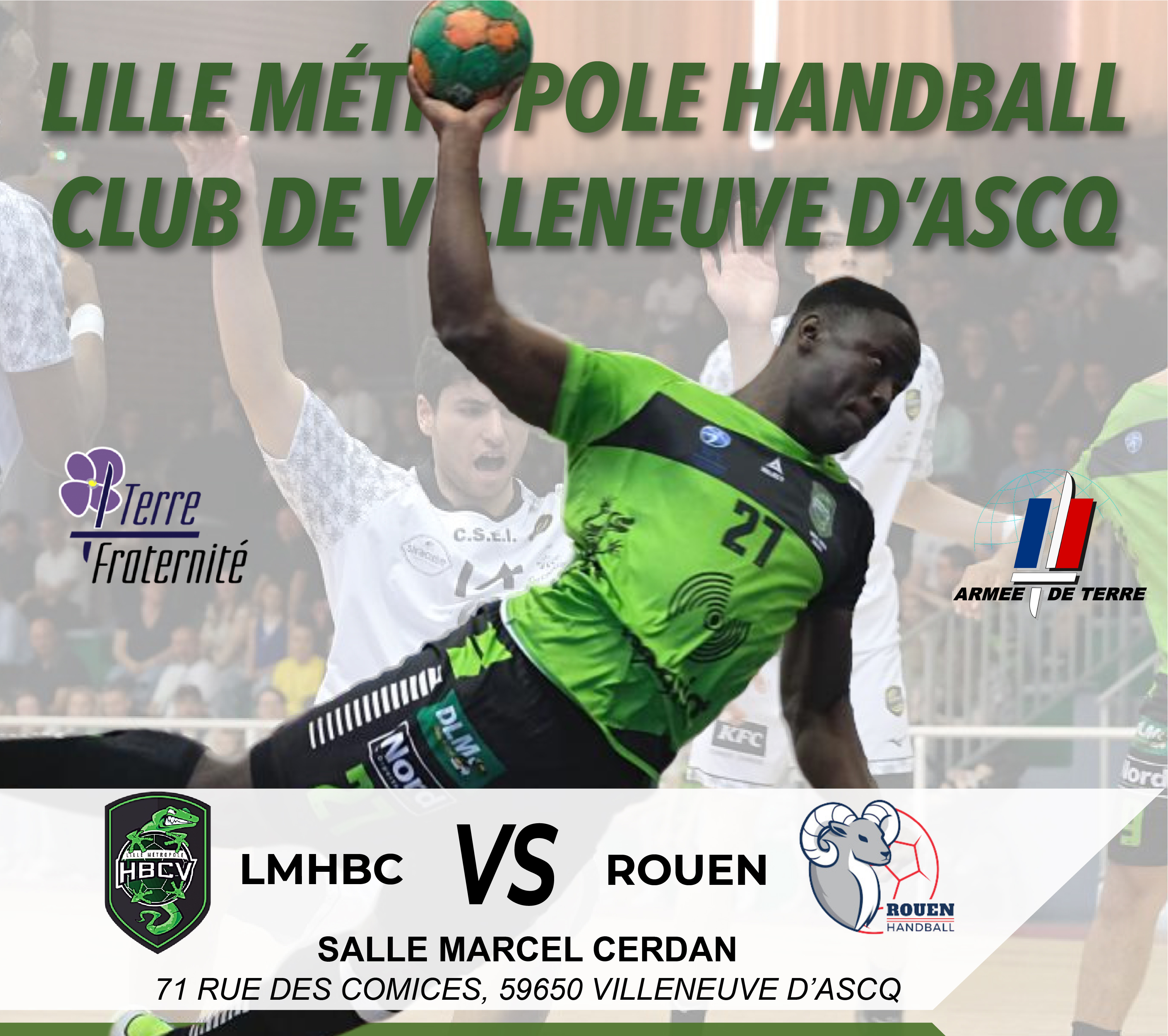 Match de handball Villeneuve d’Ascq vs Rouen à Villeneuve d’Ascq (23 novembre 2024 – 21h00 (nouvel horaire))